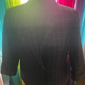 Women’s Black Checkered Blazer
